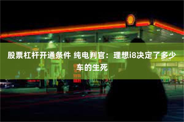 股票杠杆开通条件 纯电判官：理想i8决定了多少车的生死