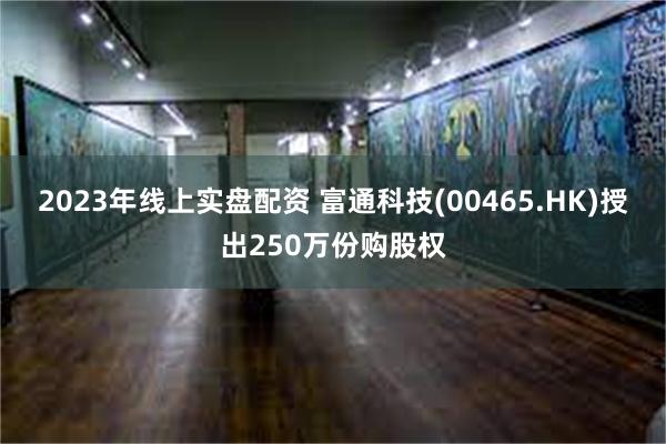 2023年线上实盘配资 富通科技(00465.HK)授出250万份购股权